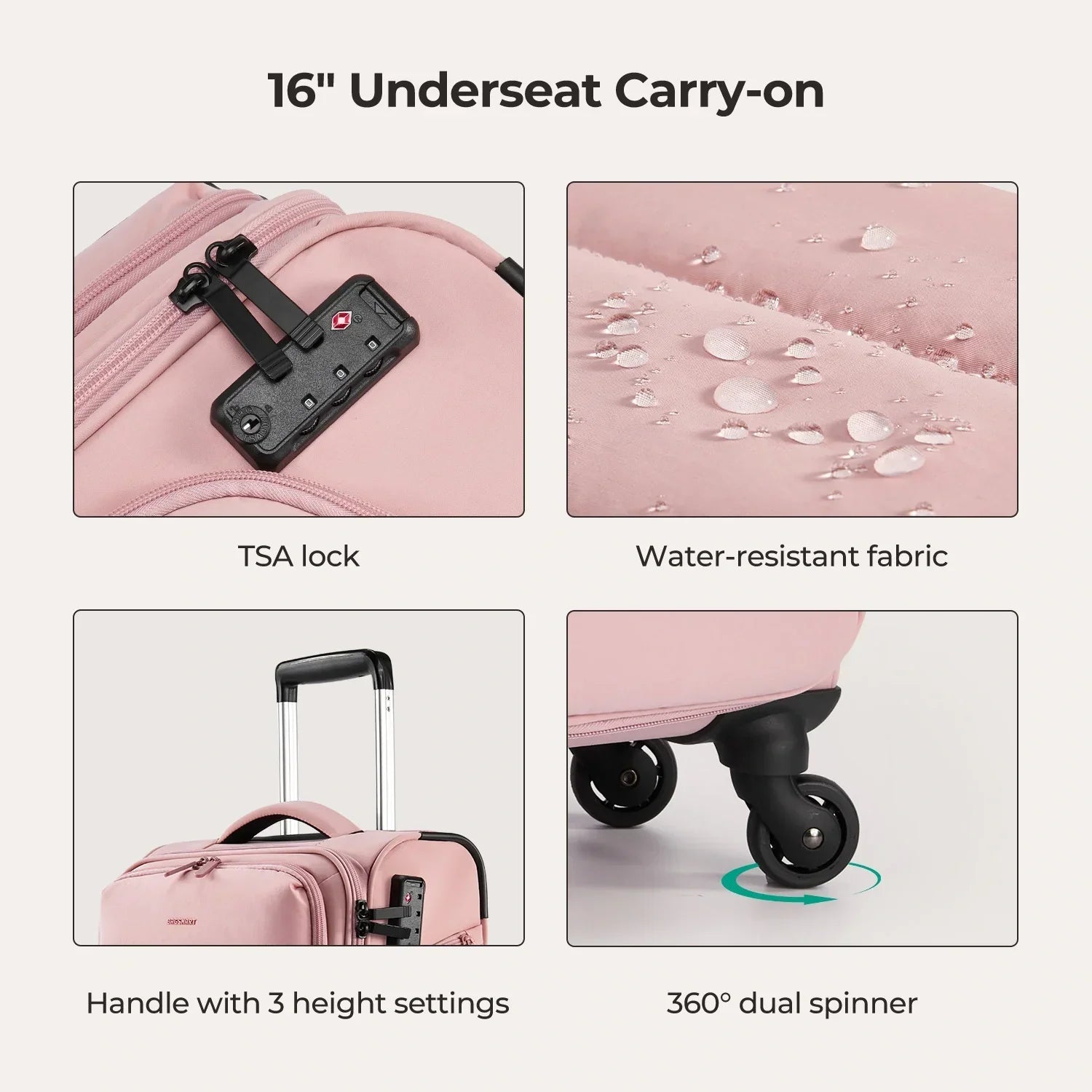 Bagsmart 16" Personal Item Carry on Luggage