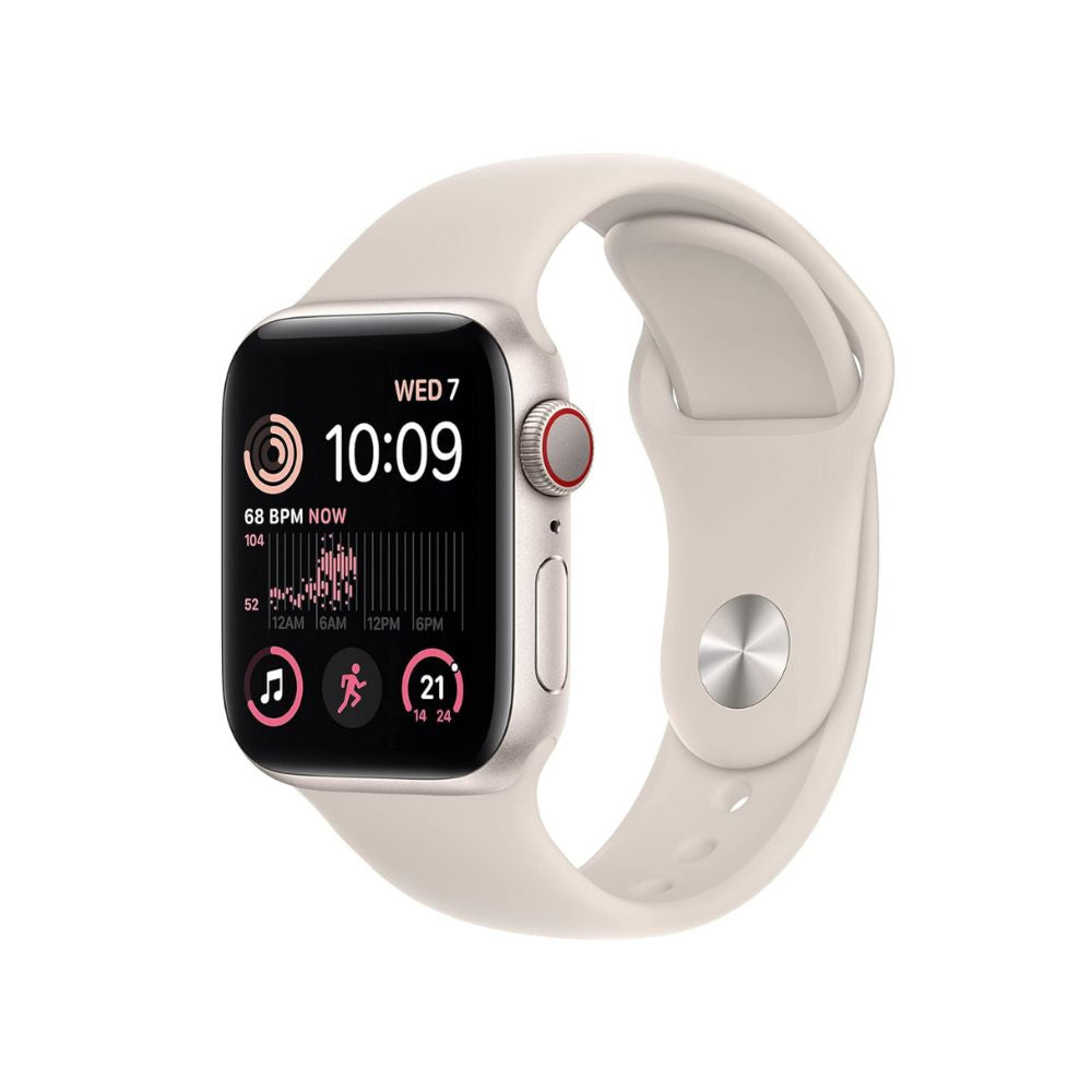 Apple Watch SE 2nd Gen (GPS) 40mm Aluminum S/M Starlight Sport Band - MNT33LL/A