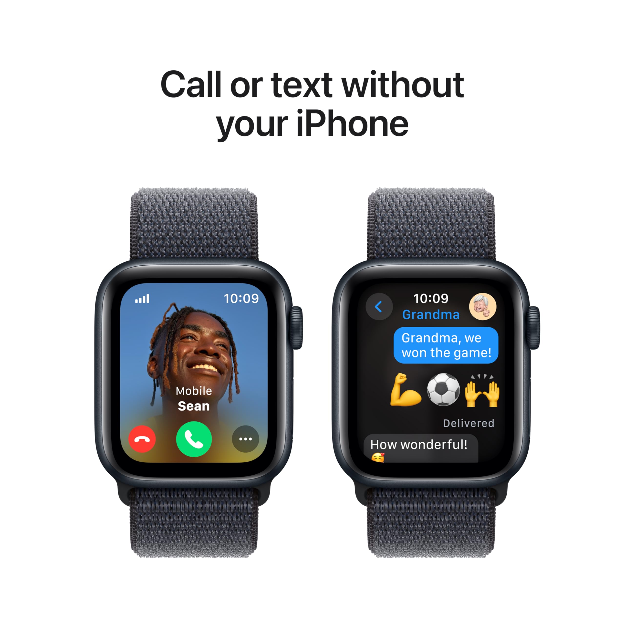 Apple Watch SE 2nd Gen (GPS) 40mm Aluminum Case with Ink Sport Loop - Midnight - (2024) - MXEA3LL/A