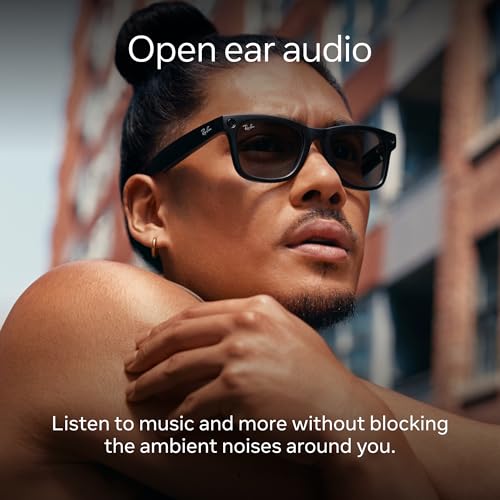 Ray-Ban Meta - Wayfarer Large Smart Glasses with Meta AI, Audio, Photo, Video Compatibility - Clear