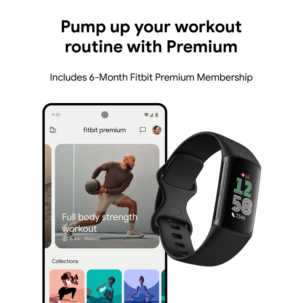 Fitbit - Charge 6 Advanced Fitness & Health Tracker - Obsidian