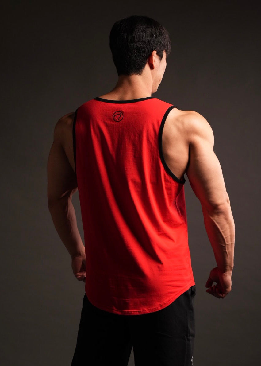 Men's Performance Tank Savage Red w/ Black Border (SALE)