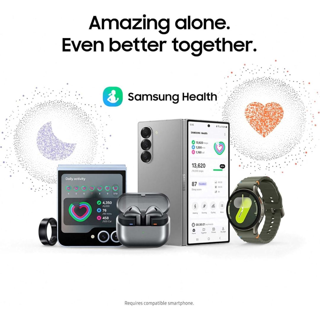 Samsung Galaxy Watch7 Aluminum Smartwatch 44mm LTE ƒ?? Silver with Cream Band ƒ?? SM-L315UZSAXAA