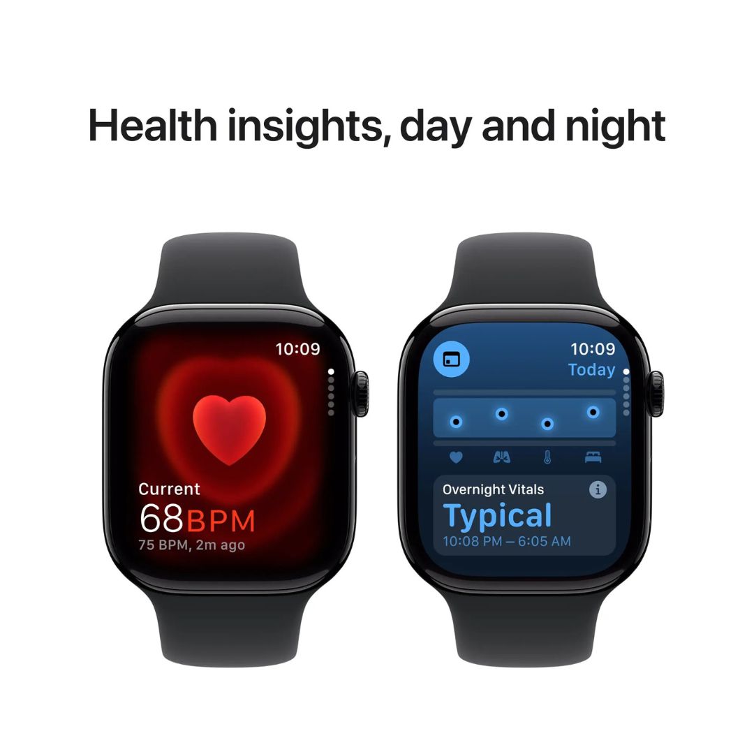Apple Watch Series 10 GPS + Cellular 46mm Aluminum Case with Black Sport Band - MWY43LW/A