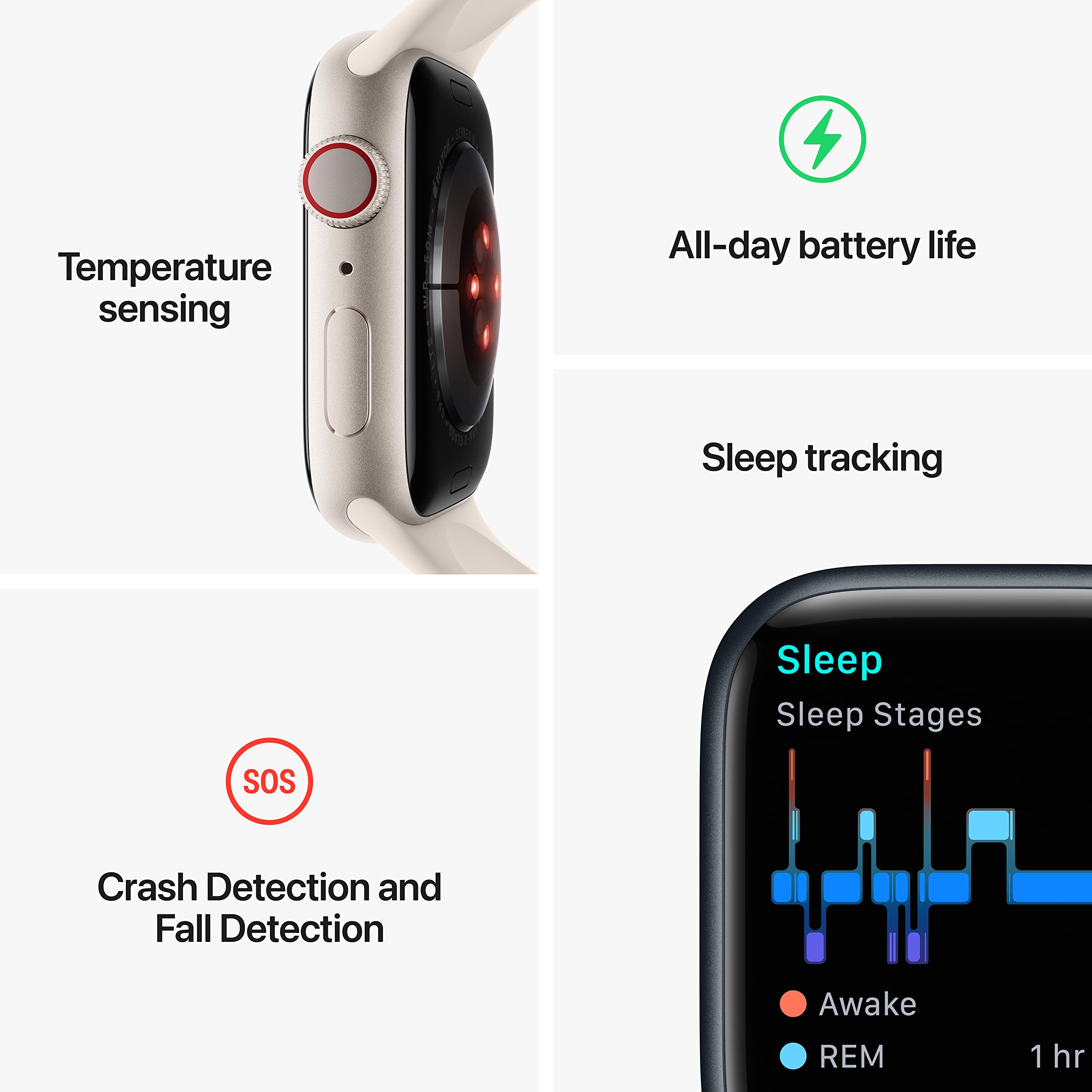 Apple Series 8 GPS+Cellular 45mm Silver SS Case Milanese Loop - Silver - MNKG3LL/A