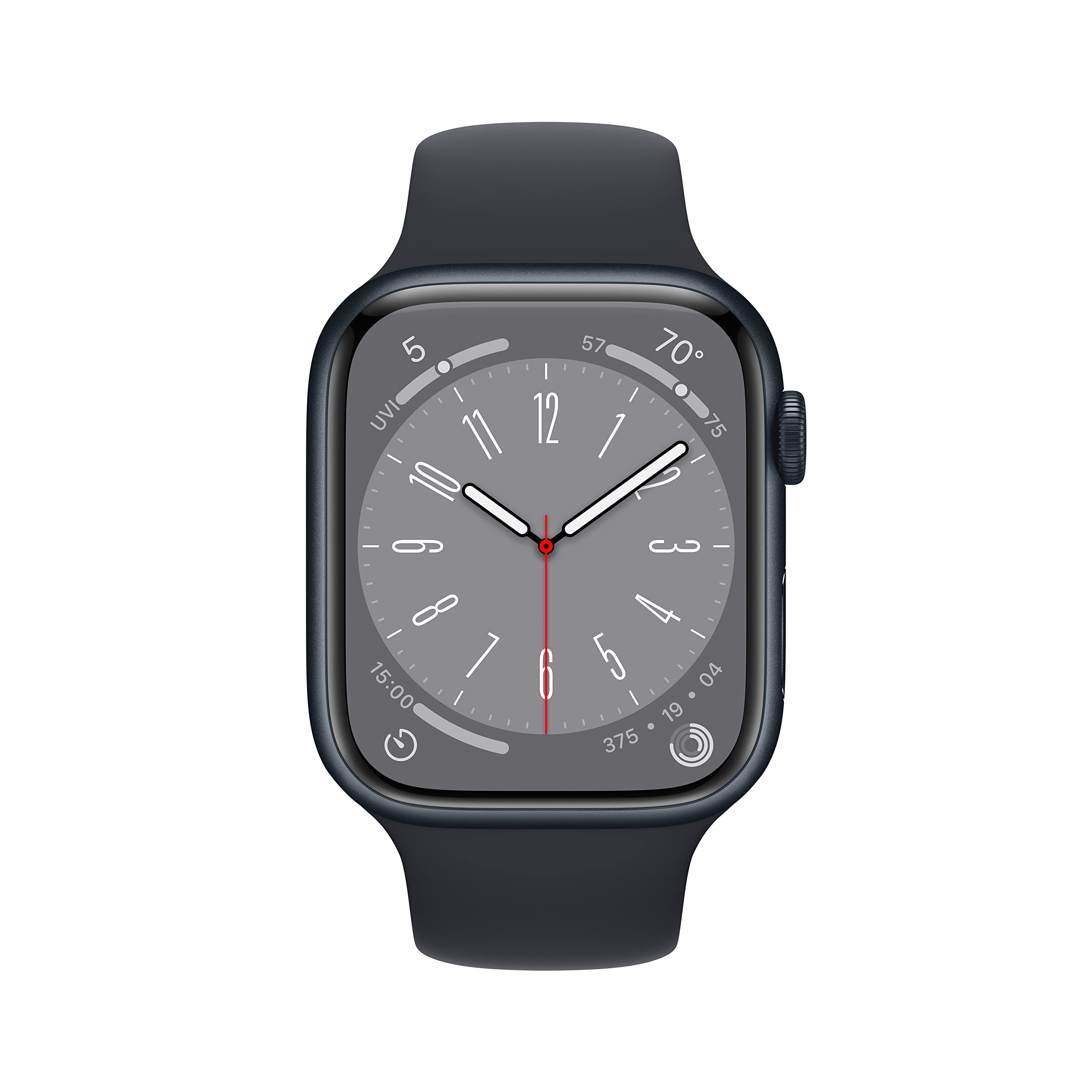 Apple Watch Series 8 - GPS 45mm - Midnight Aluminum Case w Midnight Sport Band - S/M - MNUJ3LL/A