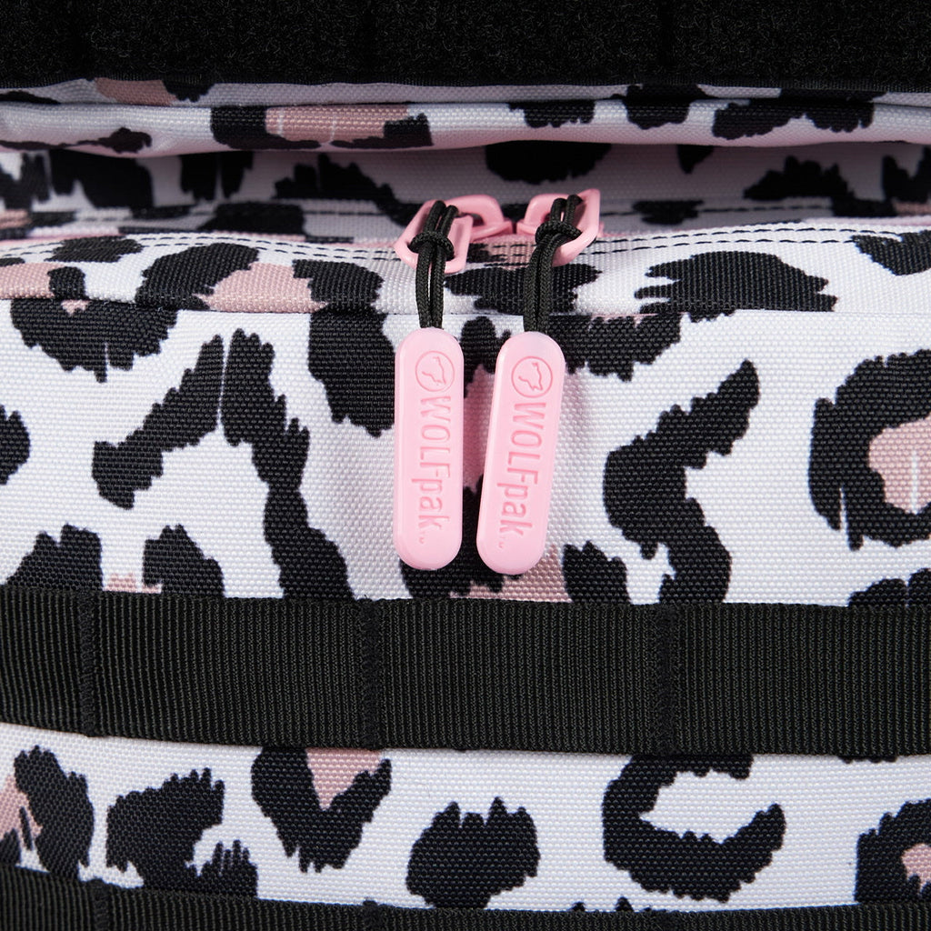 45L Backpack Leopard Pink Zip