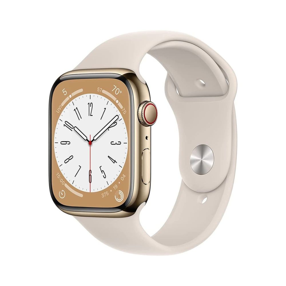 Apple Watch Series 8 GPS+Cel 41MM Gold Stain Steel Starlight SP Band - MNVF3LL/A