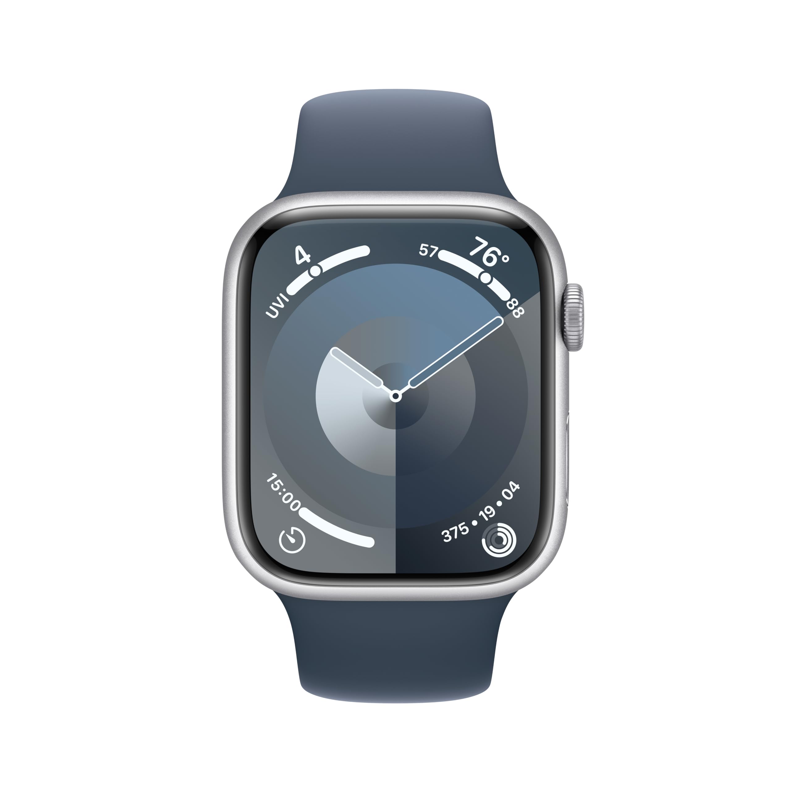 Apple Watch Series 9 (GPS) 45mm Aluminum Case with Winter Blue Sport Loop - Adj -Silver - MR9F3LL/A