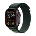 Apple Watch Ultra 2 (GPS + Cellular) 49mm Titanium Case with Dark Green Alpine Loop - Medium - Black