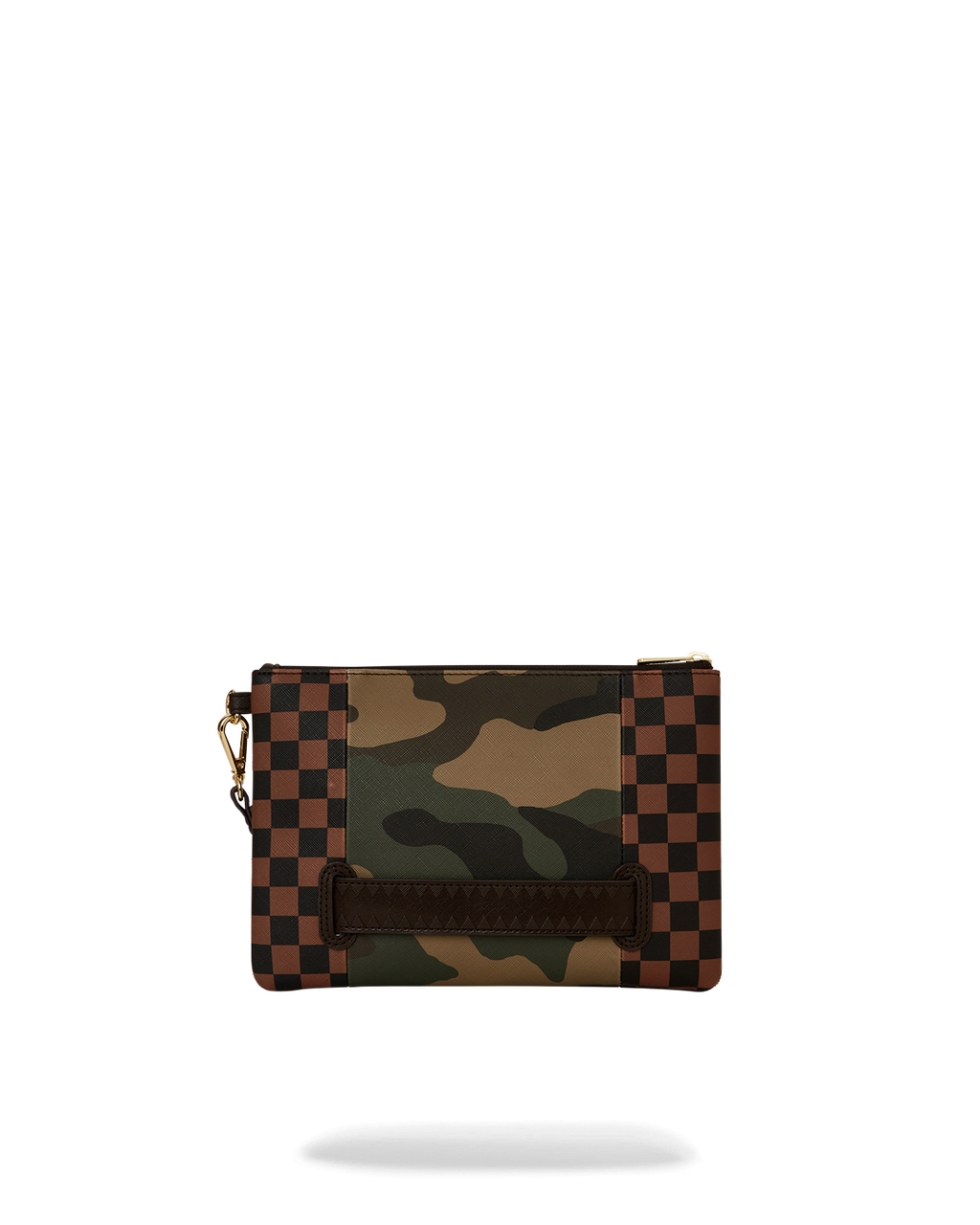 EXTERIOR GOLD ZIP POCKET SHARKS IN PARIS CROSSOVER CLUTCH