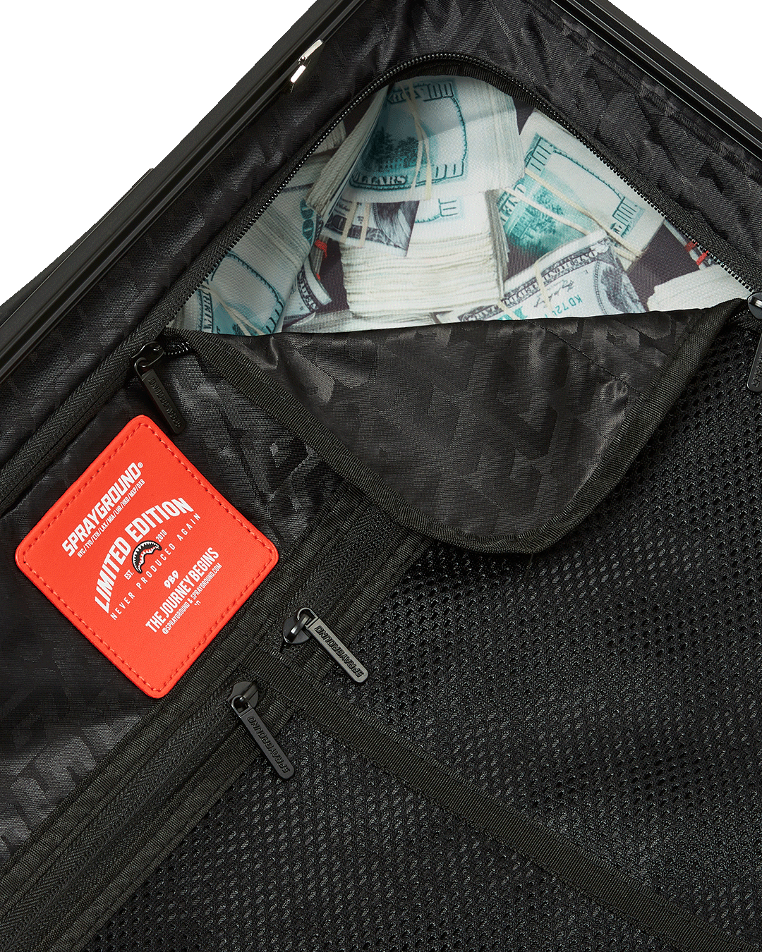 REALITY CHECK SHARKITECTURE CARRY-ON JETBLACK LUGGAGE (GUNMETAL HARDWARE)