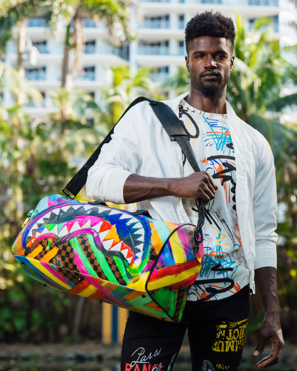SHARKS IN PARIS CITY STREAKS DUFFLE