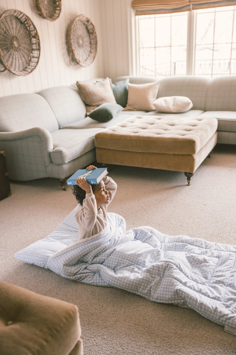 Sleeping Bag - Dusty Blue Gingham