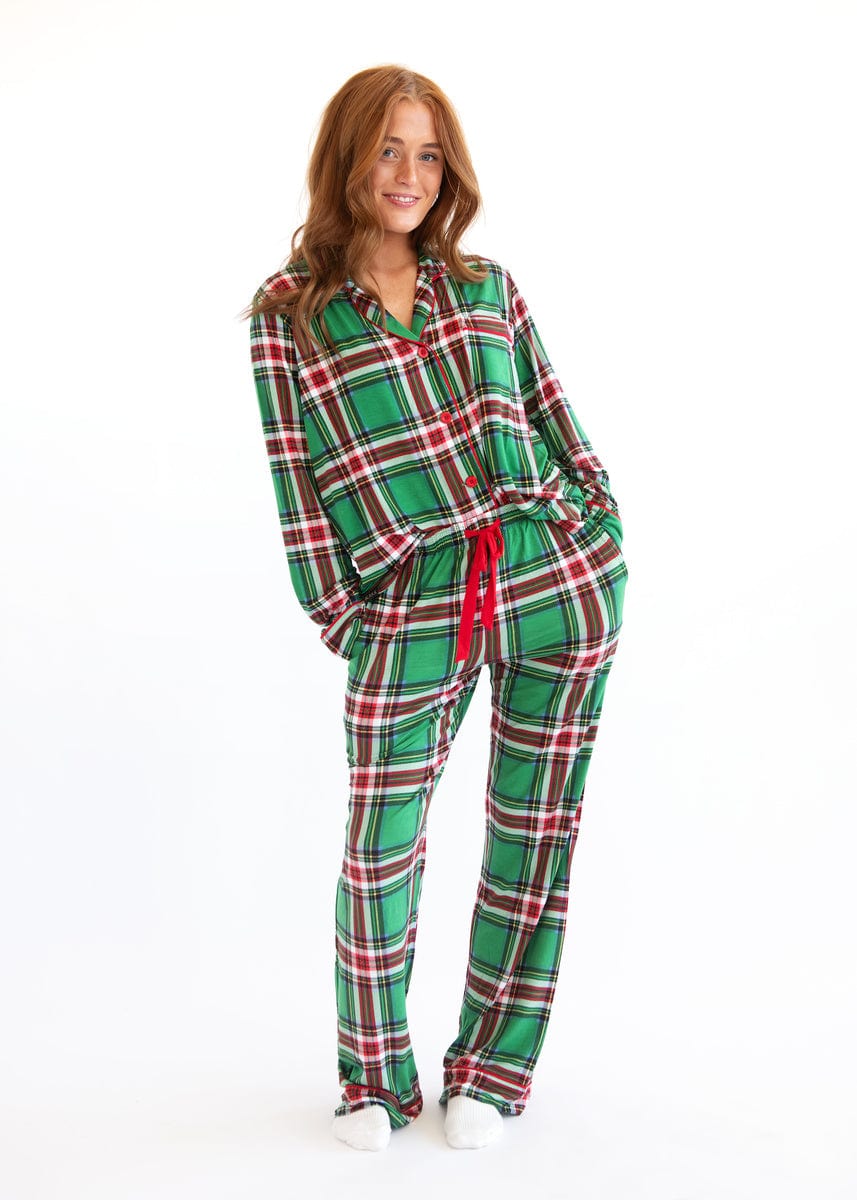 Middle of the Night Button Up - Green Plaid