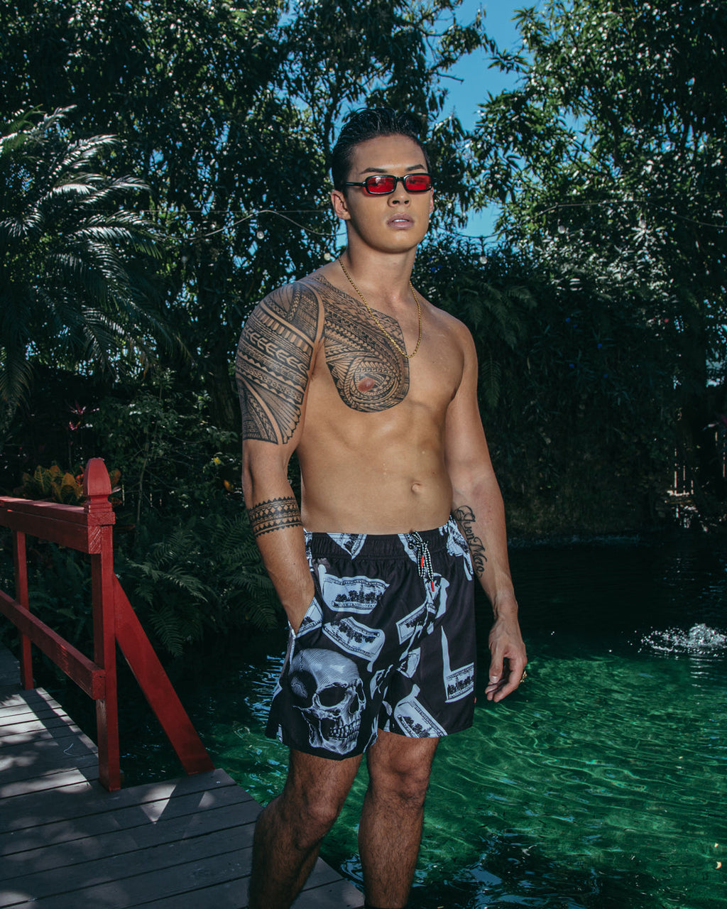 MONEY NIGHT SHOTO SWIM TRUNKS