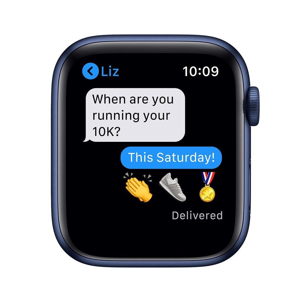 Apple Watch Series 6 GPS 44mm Blue Aluminum Case with Deep Navy Sport Band Blue - M00J3LL/A