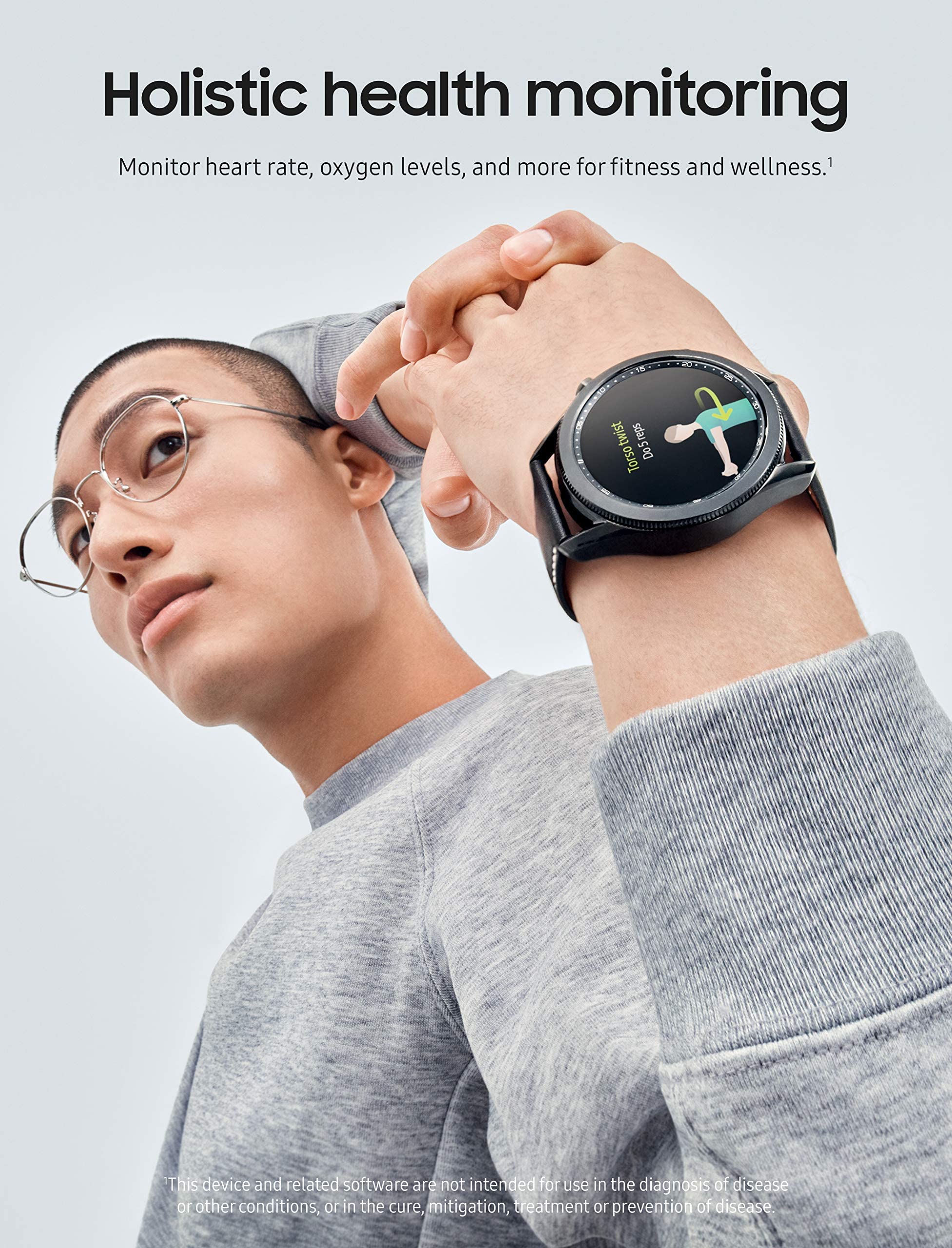 Samsung Galaxy Watch3 SM-R850 41mm Mystic Silver Stainless Steel Case with Black - SM-R850NZSAXAR