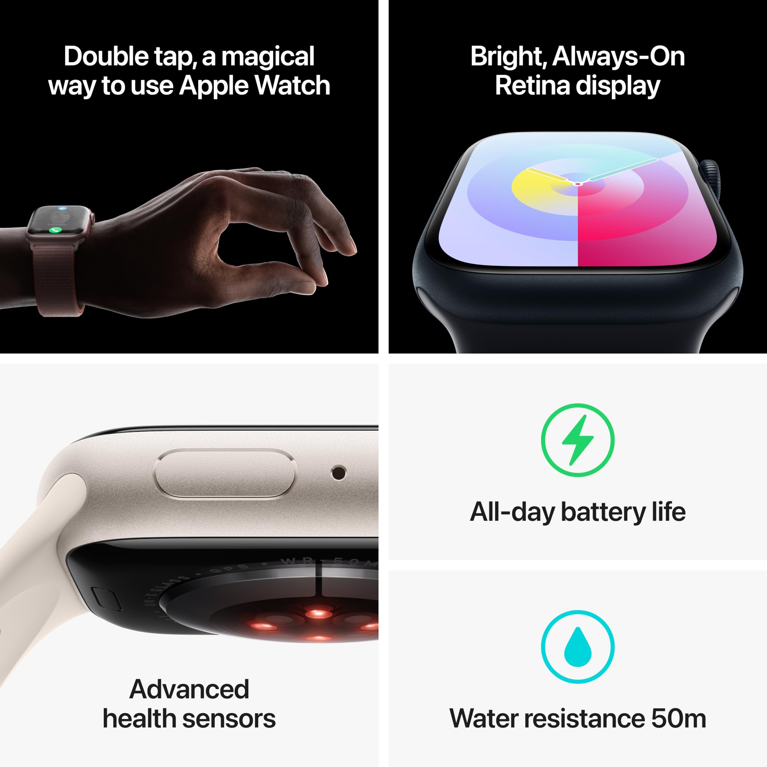 Apple Watch Series 9 45mm GPS - Pink Aluminum Case with Light Pink Sport Loop (Adj) - MR9J3LL/A
