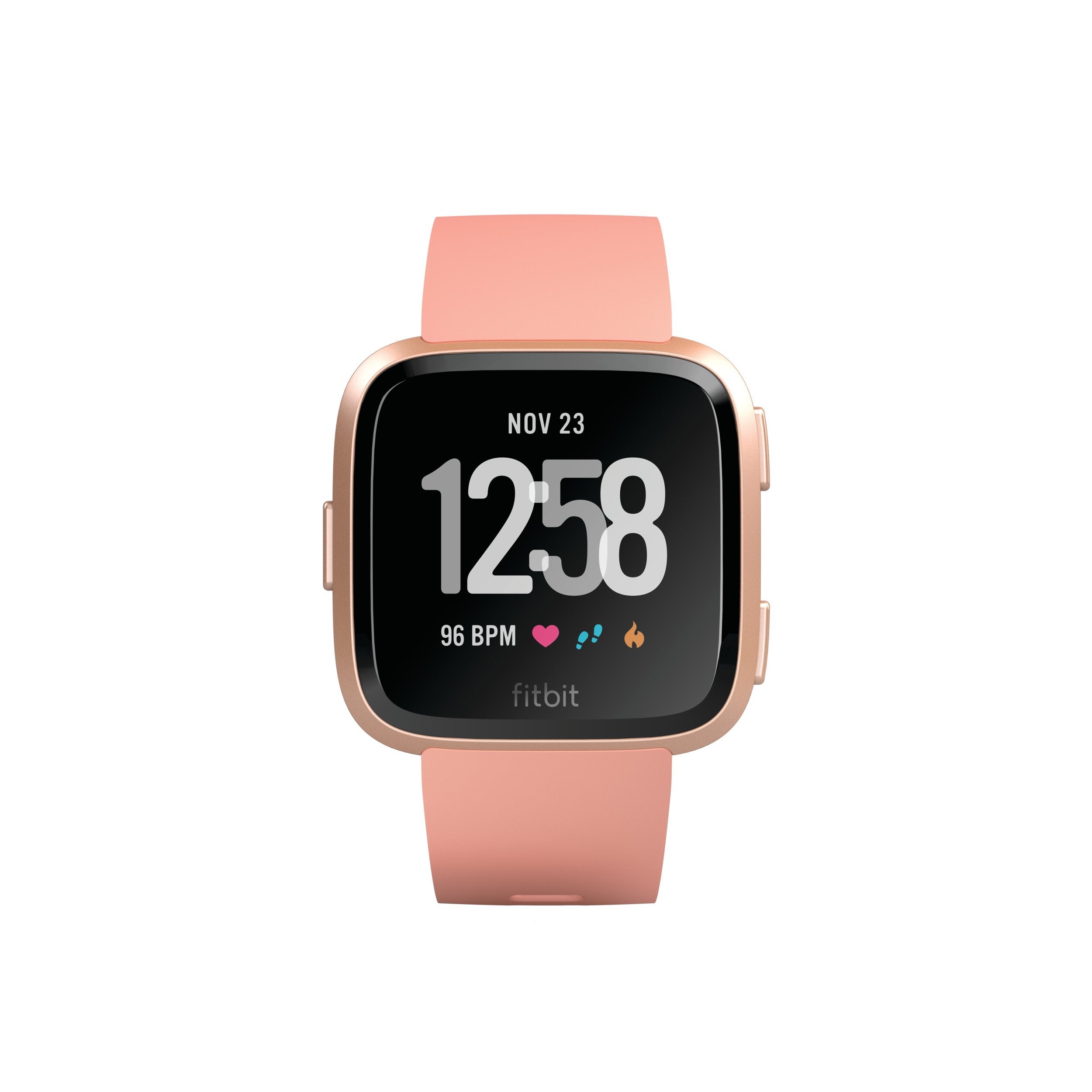 Fitbit Versa Fitness Smartwatch - Peach/Rose-Gold Aluminium - FB504RGPK